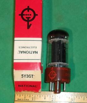 National By General Electric 5y3gt Full-wave Rectifier Tube Ge 6087 Nos Clean Test Great