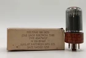 6sa7wgt Raytheon Jan Crp Vacuum Tube Nos Nib Smoke Glass Brown Base Mfg 1958