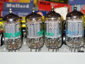 Sylvania 12ax7a/7025 Quad 4x Tv7d/u R-test 1965-67 Nos Unused Balanced 7025 12ax7a Tubes