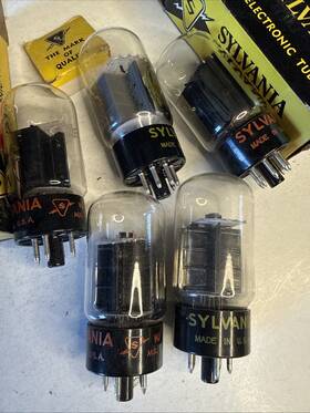 Sylvania 6av5ga Lot Of 5 Electronic Tube Nos Tu2