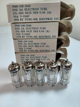 Tung-sol 5960-188-3540 Tung-sol Jtl-3q4 Electron Tube Lot Of 5 Vintage 1964 Usa